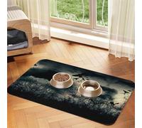 Night Crow Printed Pet Bowl Mats, Non-Slip And Tasteless Dog And Cat Feeding Mats