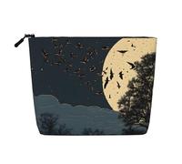 Night Crow Single Layer Linen Like Makeup Bag, Lightweight and Cute, Easy to Use