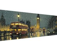 Night Diamond Art Kits for Adults, 5D DIY Full Drill Diamond Painting Clock Tower Kits for Beginners, Gem Crafts Embroidery Pictures for Home Decoration, Mothers Day Gifts for Mum, 40x90cm Y1-222