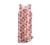 Night Dress Women Cotton Nightdresses Sleeveless Women's Nighties Trendy Print Women's Nightdresses & Nightshirts Casual Loose Women's Nightwear Round Neck Button Nightie Sleepwear Nightgown