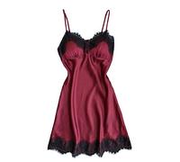 Night Dress Women Uk Sexy Gown Sleepwear Nighties Babydoll Pyjamas Negligee Lingerie Satin Nightdress Silk Nightwear Strap Nighty Dress V Neck Nightgown Bride Pjs Chemise 8 10 12 14 16 18