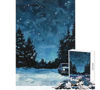 Night Drive in The Woods Teenager Jigsaw Puzzles 1000 Pieces Enhance Mindful Thinking And Focus Relaxing Stress Relief Game (38x52cm)