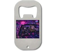 Night Drive Through Neon City Stainless Steel Bottle Opener Silver