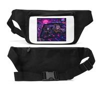 Night Drive Through Neon City Unisex Waist Bag Black