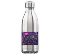 Night Drive Through Neon City Vacuum Insulated Thermal Water Bottle Silver