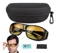 Night Driving Glasses, Anti Glare Headlight Glasses Night Driving,Nightglo Glass Fit Over Prescription Glass Outdoor Riding Polarized Nights Drivings Fit Over For Men & Women For Improved Road Safety