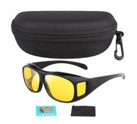 Night Driving Glasses | Fit Over Glasses Anti Glare | Polarized Yellow Lenses for Night Vision | Reduces Glare from Oncoming Traffic & Street Lights | Safe Driving Glass for Travel, Ride, and Drivin