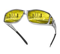 Night Driving Glasses Fit Over Prescription Glasses Anti Glare Polarized, Wrap Around Night Vision Glasses for Men Women