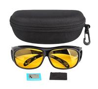 Night Driving Glasses - PC 15.5x14.5cm | Windproof Night Vision Glasses | Sandproof Protective Glasse | Anti-Glare Eyewear For Driving Outdoor Sports And Daily Eye Protection Use