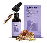 Night Drops Organic Herbal Sleep Support Drops - Ashwagandha, Reishi, Chamomile, Passionflower Liquid Formula - Fast Absorption Sleep Aid for Relaxation, Restful Nights & Nervous System Support - 30ml
