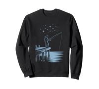 Night Fishing Under Stars On Quiet Lake Dock Sweatshirt
