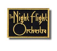 Night Flight Orchestra Embroidered Iron-On Patch, Black, Rectangular, 1 Piece