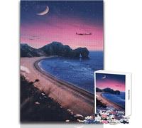 Night Flight Over The Coast 1000-piece Jigsaw Puzzles Mindful Learning Fun Game Unique Gift for Joyful Celebrations Size 38x26cm