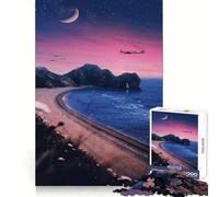 Night Flight Over The Coast 1000 Pieces Jigsaw Puzzles for Adults Mind Skill Toy Easy Leisure Design Assembly Seasonal Gift (38x26cm)