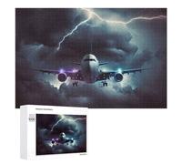 Night Flight Through Stormy Skies Jigsaw Puzzle for Adults, 1000 PCS