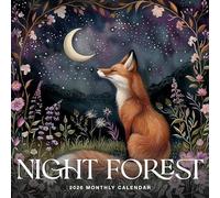 Night Forest 2026 | 12" x 24" Mystical Nature Calendar 12 Month | Marble City Press | Illustrations, Kids Calendars, Cute Animals, Gift for Children | 2026-2027 Calendar
