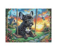 Night Forest Black Dog 500 Piece Premium Jigsaw Puzzle Adult Jigsaws Brain Training Hobby Home Decor Winter Gift Unique Shaped Eco Friendly Material 500 PCS/52×38cm