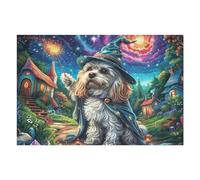 Night Forest Cute Dog 1000 Piece Jigsaw Puzzle for Adults Jigsaw After School Activity for Teens Stress Buster Whimsical Gift Idea Stylish Home Decor 1000 PCS