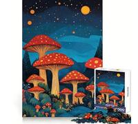 Night Forest Mushrooms Jigsaw Puzzles 1000 Pieces for Adults Strong Logic Toy Stress Free Clear Edge Thoughtful Gift (38x52cm)