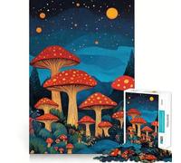 Night Forest Mushrooms Jigsaw Puzzles 1000 Pieces for Adults Strong Logic Toy Stress Free Clear Edge Thoughtful Gift (38x52cm)
