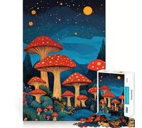 Night Forest Mushrooms Jigsaw Puzzles for Teenagers 1000 Pieces Logic Toy Casual Fun Precision Cut Heartfelt Gift (50x75cm)