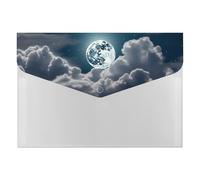 Night Full Moon File Folder 6-Pocket, Waterproof Accordion File Organizer with Snap Closure, Expanding Document Holder for Office, Home