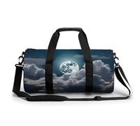 Night Full Moon Gym Bag for Men Women, Sturdy Oxford Cloth Travel Bags with Removable Shoulder Strap, Waterproof Duffel Bag for Fitness, Travel, Yoga