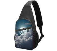 Night Full Moon Sling Bag for Men Women, Hands-Free Crossbody Bag, Casual Chest Bag for Running, Hiking, Travel