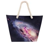 Night Galaxy Outer-Space Tote Bags for Women Men Shoulder Beach Bag Shopping Handbag with Hemprope Handle