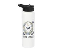 Night Garden Moth Moon Floral Wreath Celestial Botanical Na Stainless Steel Insulated Water Bottle