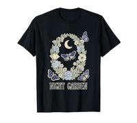Night Garden Moth Moon Floral Wreath Celestial Botanical Na T-Shirt