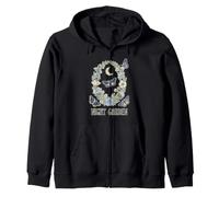 Night Garden Moth Moon Floral Wreath Celestial Botanical Na Zip Hoodie