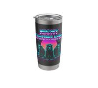 Night Growlers Retrowave Synthwave 80s Bear Roar Stainless Steel Insulated Tumbler