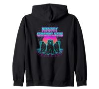 Night Growlers Retrowave Synthwave 80s Bear Roar Zip Hoodie