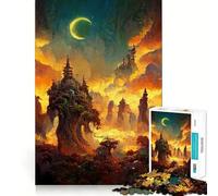 Night in A Fantasy Land 1000 Piece Jigsaw Puzzles for Adults Brain Workout Toy Peaceful Fun Art Assembly Fine Art Piece (38x26cm)