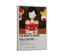 Night Is Short, Walk On Girl Posters Wall Art Print Poster Decor Vintage Canvas for Living Room Bed Room 20x30inch(50x75cm) Frame-style