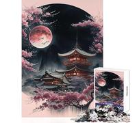 Night Japan House Jigsaw Puzzles for Adults1000 Piece Strengthen Mental Endurance And Stamina Calm Stress Free Playtime (38X26cm)