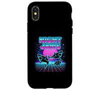 Night Jaws Retrowave Synthwave 80s Shark Cosmic Case for iPhone X/XS