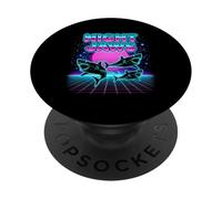 Night Jaws Retrowave Synthwave 80s Shark Cosmic PopSockets Adhesive PopGrip