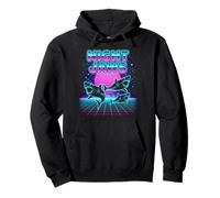 Night Jaws Retrowave Synthwave 80s Shark Cosmic Pullover Hoodie