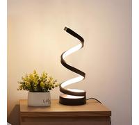 Night Lamp For Bedroom 12W Table (Variable Color Temperature) Spiral Table Eye Protection Desk Bedside Suitable Office, Children's Room, Living Room (Black)