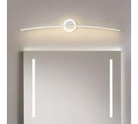 Night Lamp For Bedroom 1x Modern LED Wall Light, 20W, 3 Color Temperatures 3000K/4000K/6000K, 220V, Mirror, Bathroom and Interior Lighting, Simple Design (White - L80cm)
