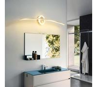 Night Lamp For Bedroom 1x Modern LED Wall Light, 20W, 3 Color Temperatures 3000K/4000K/6000K, 220V, Mirror, Bathroom and Interior Lighting, Simple Design (Gold - L80cm)