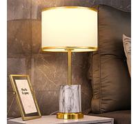 Night Lamp For Bedroom Bedside - contemporary design table - ? 25 x 48H cm - fabric hade - E27 socket - with switch - living room and - (bulb not included) (White)