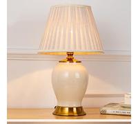 Night Lamp For Bedroom Ceramic Table Hotel Decoration Table Light Desk Reading E27 (Bulb Not Included) (White)