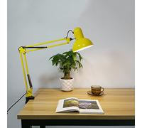 Night Lamp For Bedroom Desk with Clip Bedside Metal Table Reading,Learning Work,1.30m Cable with Switch,E27 Bulb Not Included,Yellow