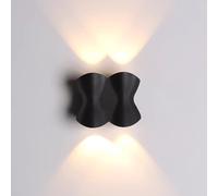 Night Lamp For Bedroom Indoor LED Wall Light 12W Warm White Light Modern Wall Living Room Staircase Office Hallway 220V (Black, 2T)