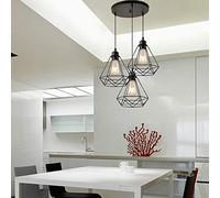 Night Lamp For Bedroom Industrial Pendant Light E27 Vintage Ceiling Nordic LED Ceiling Lights Chandelier (3 Flames), Living Room Office Restaurant Cafe Bar Hotel Light