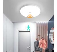 Night Lamp For Bedroom LED Ceiling Light Motion Sensor 20W 1700LM White Light 6000K IP44 LED Ceiling Staircase Bathroom Garage Hallway Kitchen, Balcony Φ195mm (Round, 2