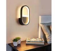 Night Lamp For Bedroom LED Indoor Wall Light, Modern 16W Wall, Adjustable in 3 Color Temperatures, Wall Lighting Fixture Living Room Staircase, Bedside (Black)